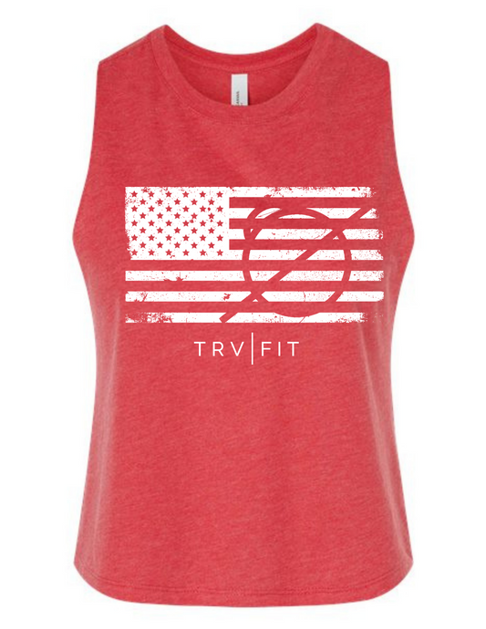Racerback Crop Tank (Summer) - Heather Red