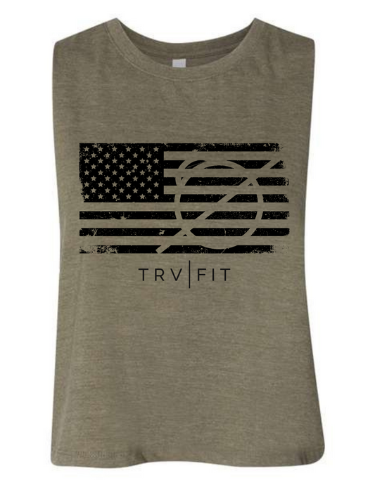 Racerback Crop Tank (Summer) - Heather Olive