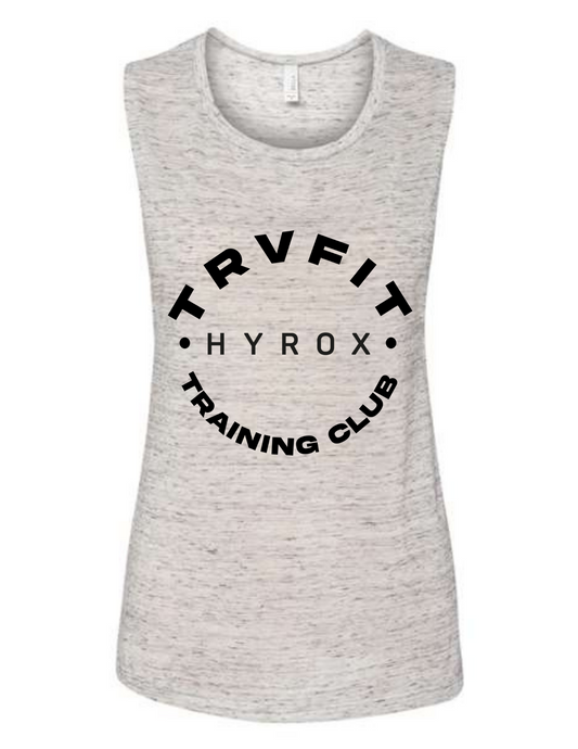 Flowy Scoop Muscle Tank (Summer) - White Marble