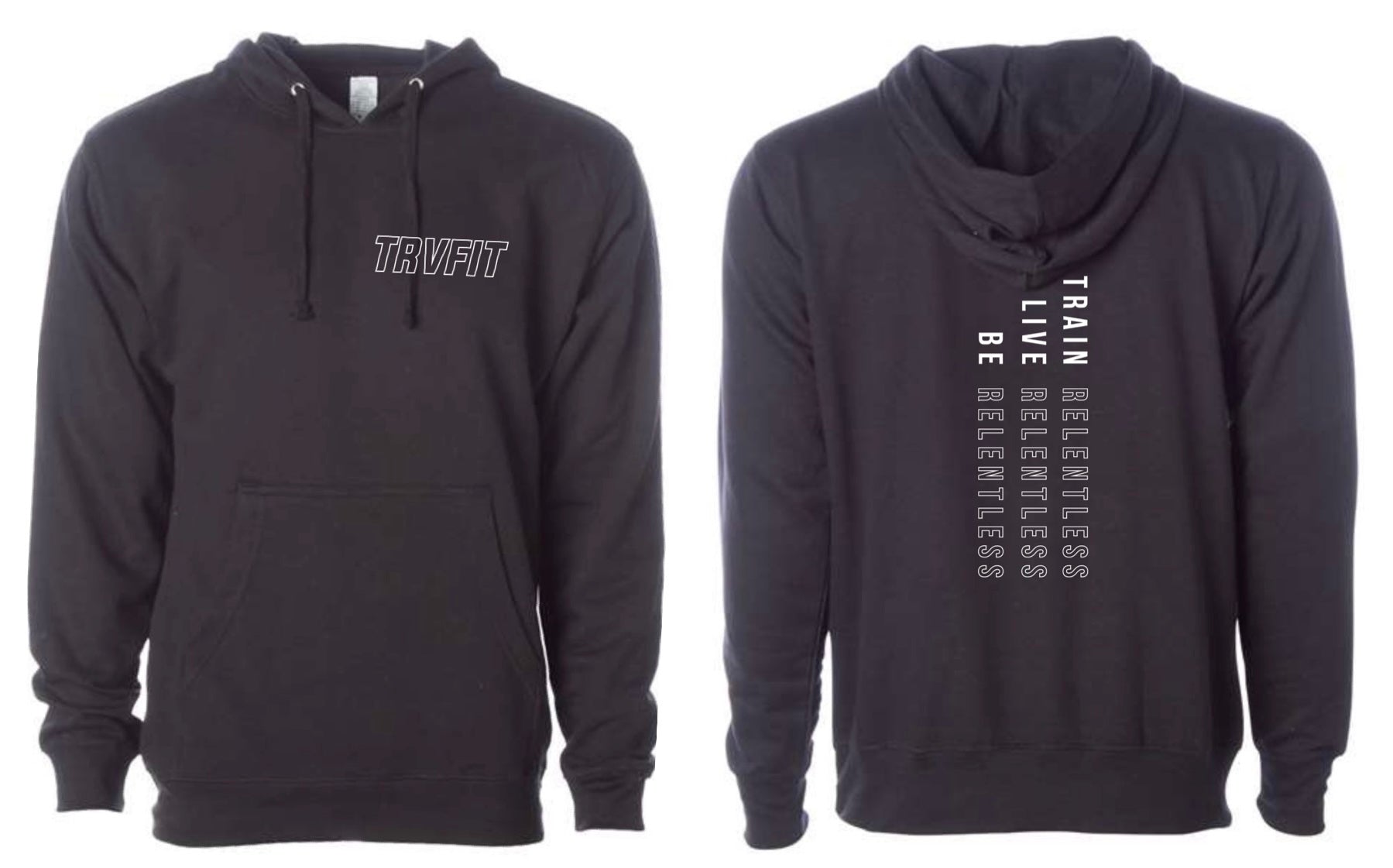 Midweight Black Pullover Hoodie